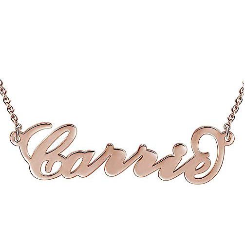 Carrie Name Necklace In Rose Gold