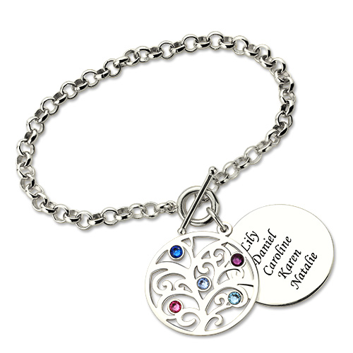Personalzied Mothers Bracelet Sterling Silver