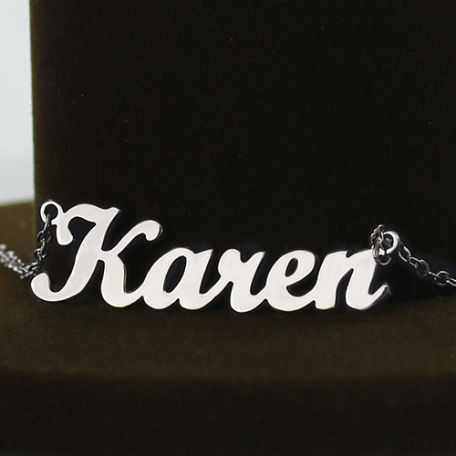 Silver Karen Style Name Necklace