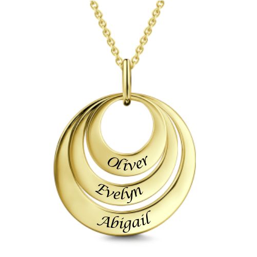 Engravable Three Disc Necklace 18k Gold Plated