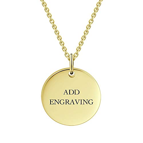 Circle Engraved Necklace 18K Gold Plated