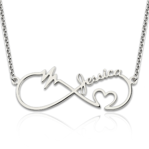 Infinity Heartbeat Necklace Sterling Silver