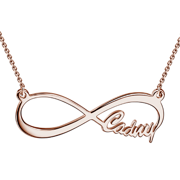 Single Name Infinity Necklace Rose Gold Plated