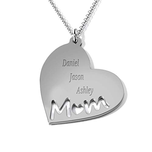 Silver Heart Necklace For Mother