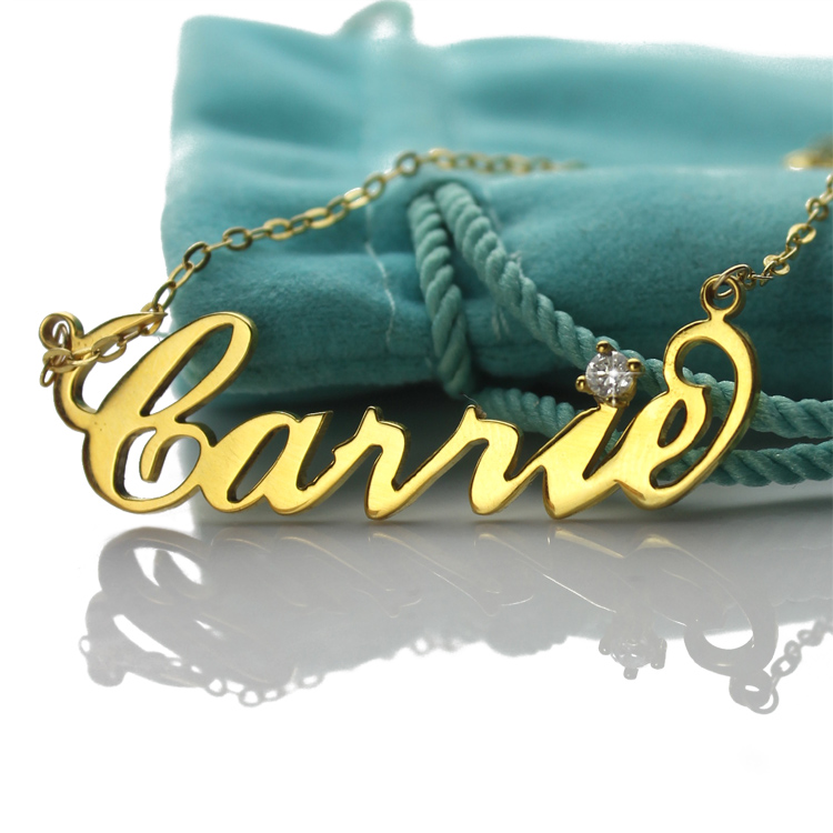 Carrie Necklace with Birthstone - 18K Gold Plated