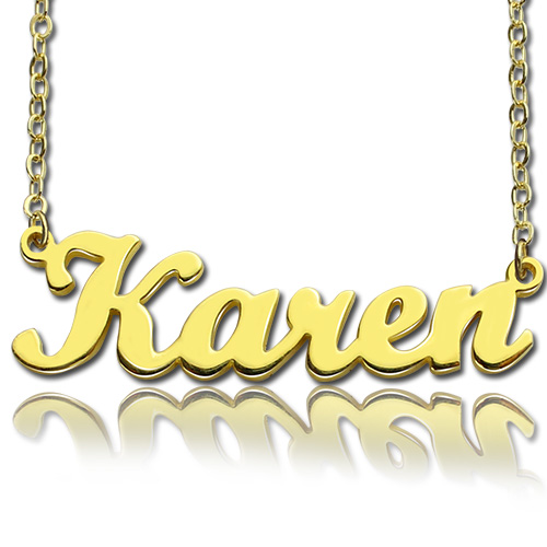 Gold Plated Karen Style Name Necklace