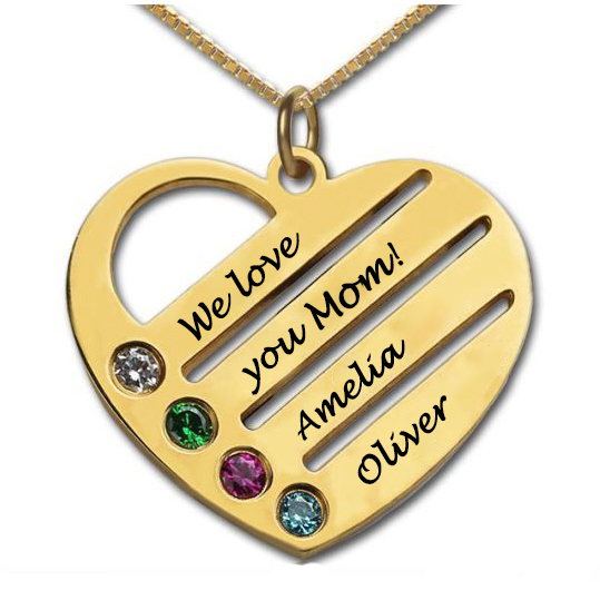 18k Gold Plated Mothers Birthstone
