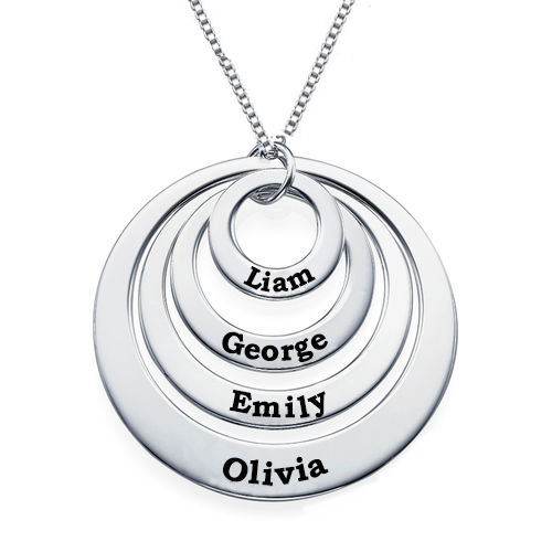 Engravable Classic Discs Necklace in Silver1